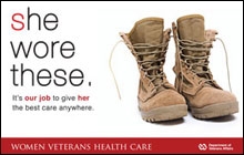 Thumbnail of Outreach Poster: She Wore These (boots). It's our job to give her the best care anywhere.