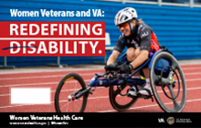 Women Veteran competes in 2017 National Women Veterans wheelchair games track event.